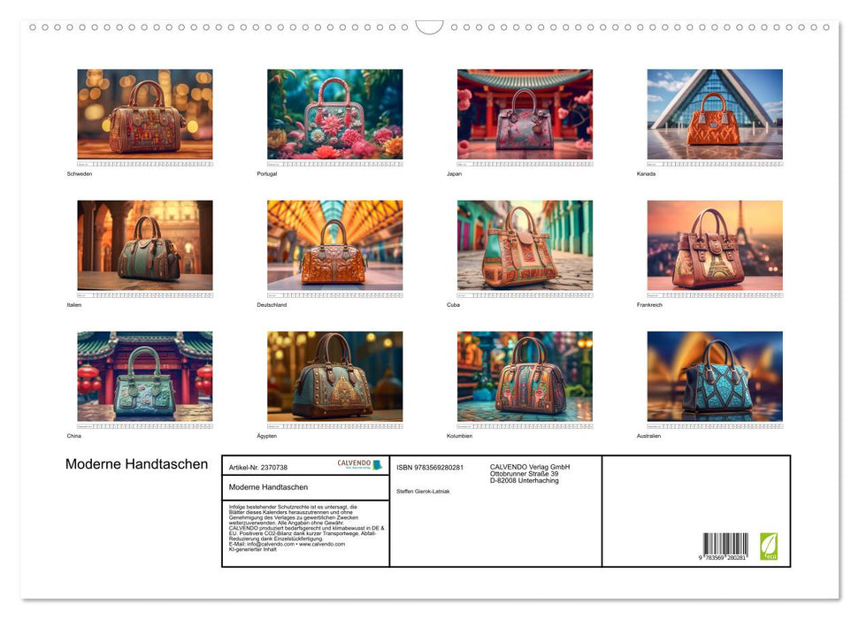 Moderne Handtaschen (CALVENDO Wandkalender 2027)