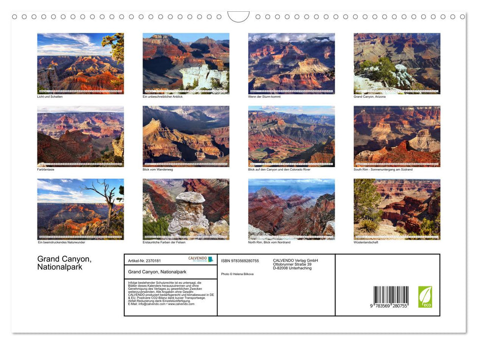Grand Canyon, Nationalpark (CALVENDO Wandkalender 2027)