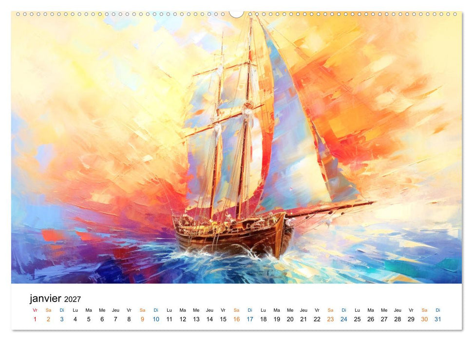 Scènes épiques de voiliers (CALVENDO Calendrier mensuel 2027)