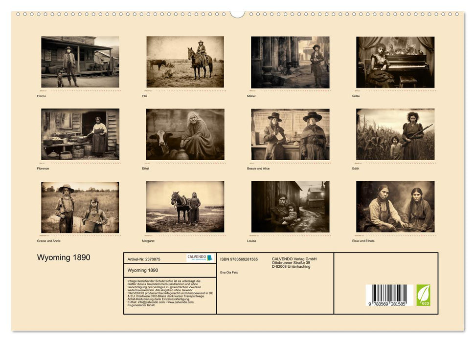 Wyoming 1890 (CALVENDO Premium Wandkalender 2027)