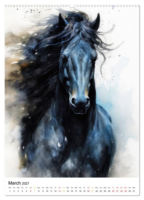 Watercolor Horses (CALVENDO Premium-Calendar 2027)