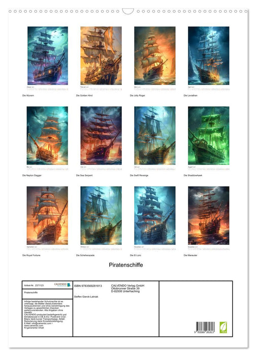Piratenschiffe (CALVENDO Wandkalender 2027)