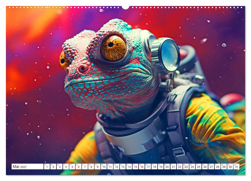 Tiere erobern den Weltraum (CALVENDO Premium Wandkalender 2027)