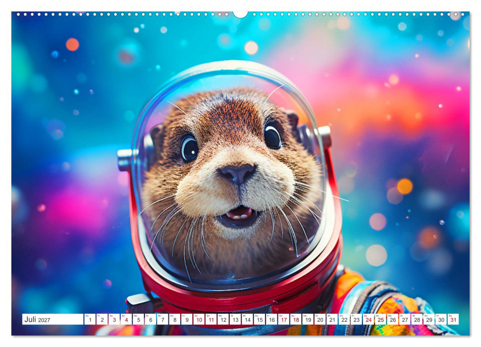 Tiere erobern den Weltraum (CALVENDO Premium Wandkalender 2027)