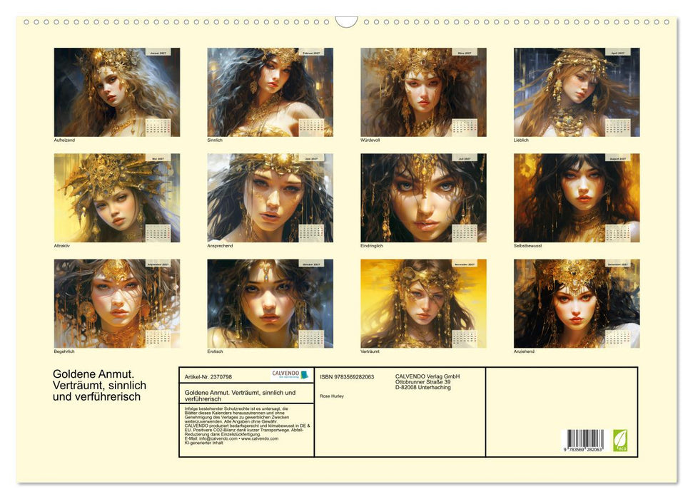 Goldene Anmut. Verträumt, sinnlich und verführerisch (CALVENDO Wandkalender 2027)