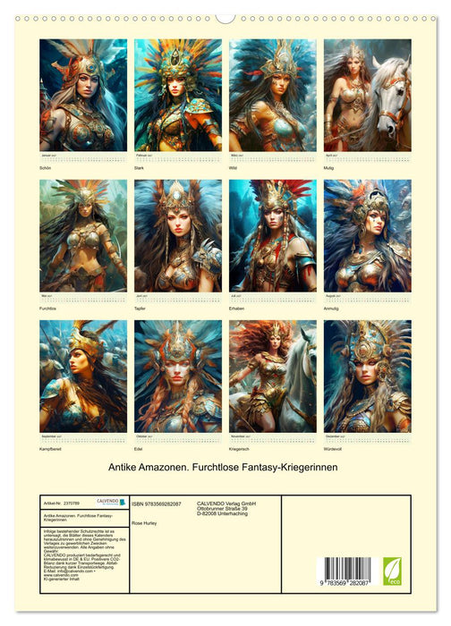 Antike Amazonen. Furchtlose Fantasy-Kriegerinnen (CALVENDO Premium Wandkalender 2027)