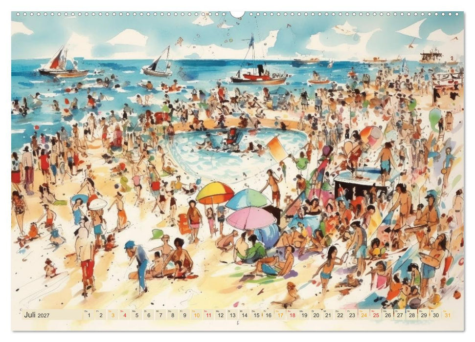 Am Strand da ist was los (CALVENDO Premium Wandkalender 2027)
