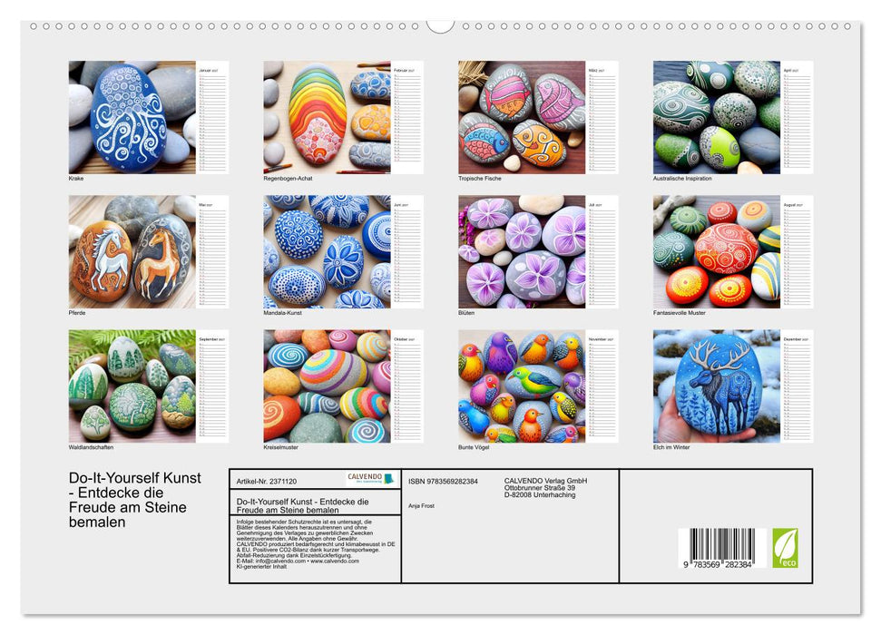 Do-It-Yourself Kunst - Entdecke die Freude am Steine bemalen (CALVENDO Premium Wandkalender 2027)