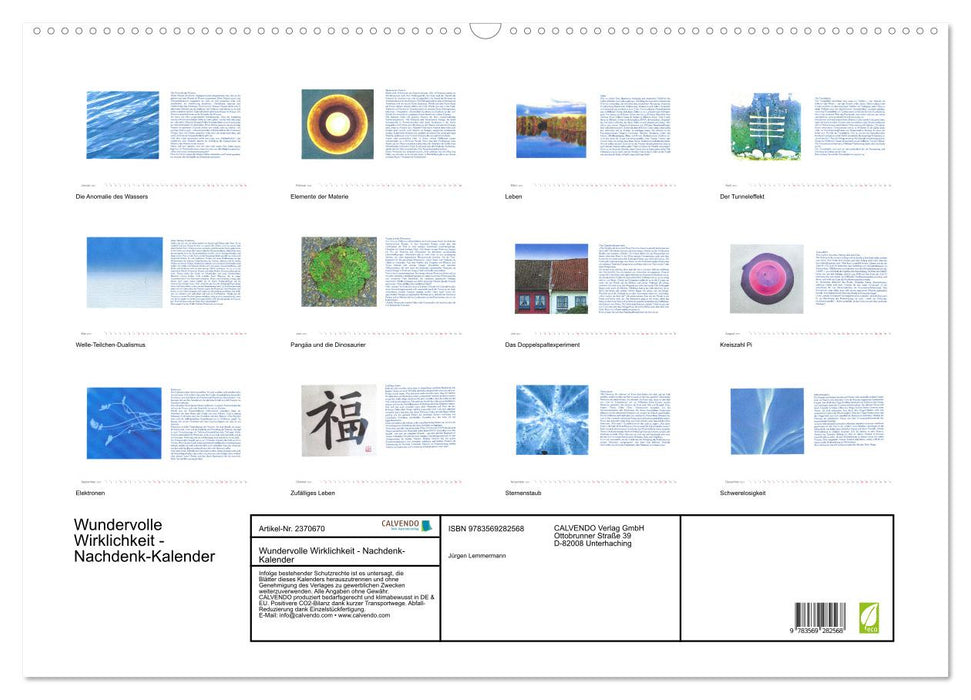 Wundervolle Wirklichkeit - Nachdenk-Kalender (CALVENDO Wandkalender 2027)