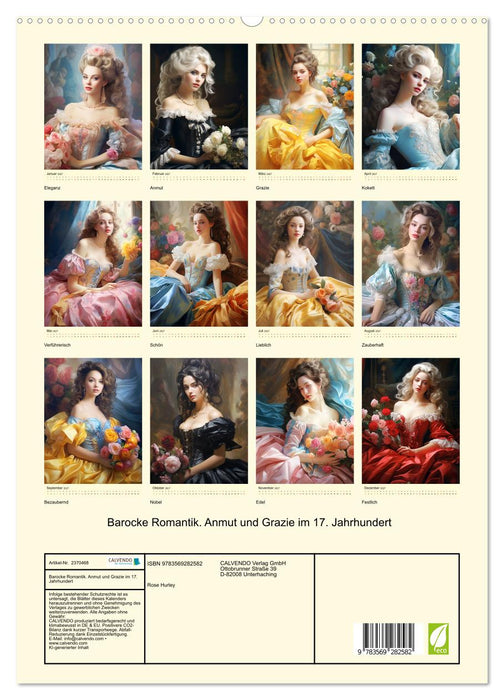 Barocke Romantik. Anmut und Grazie im 17. Jahrhundert (CALVENDO Premium Wandkalender 2027)