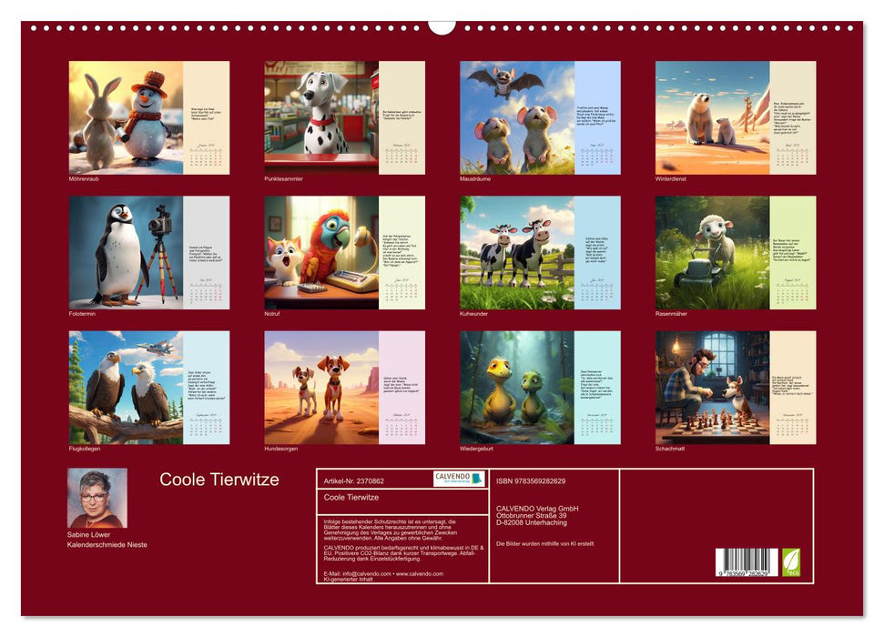Coole Tierwitze (CALVENDO Wandkalender 2027)
