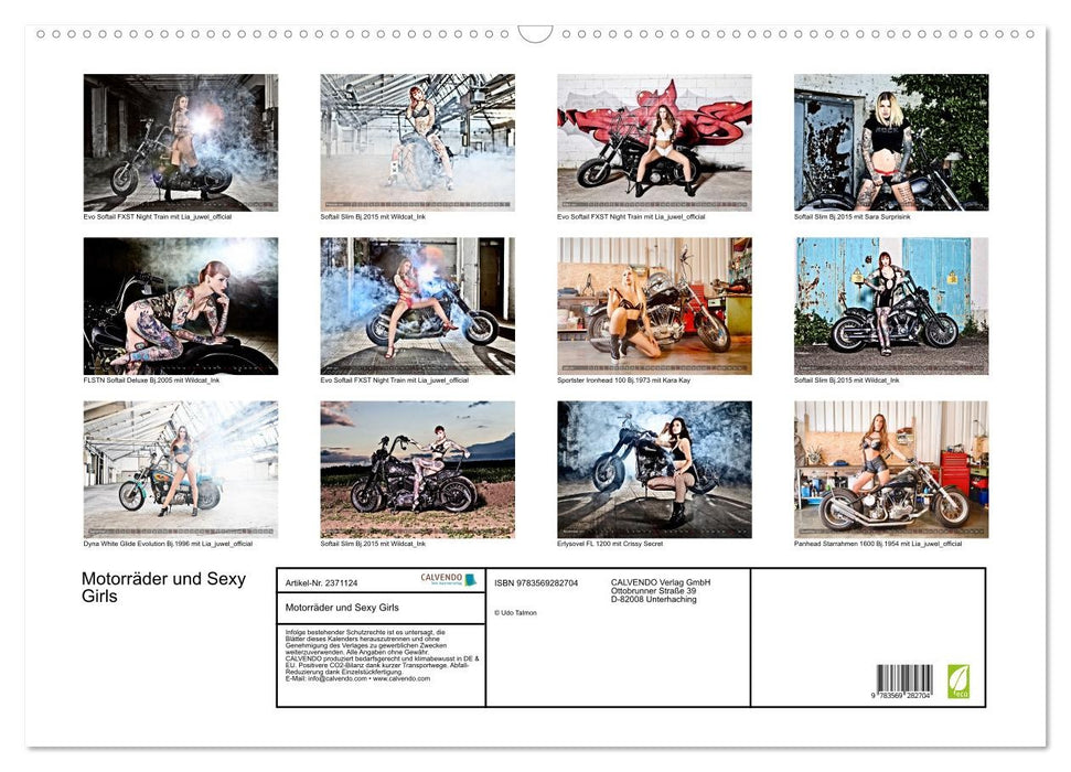 Motorräder und Sexy Girls (CALVENDO Wandkalender 2027)