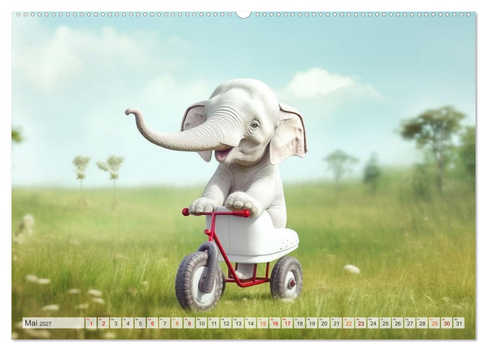 Der kleine weiße Elefant (CALVENDO Premium Wandkalender 2027)