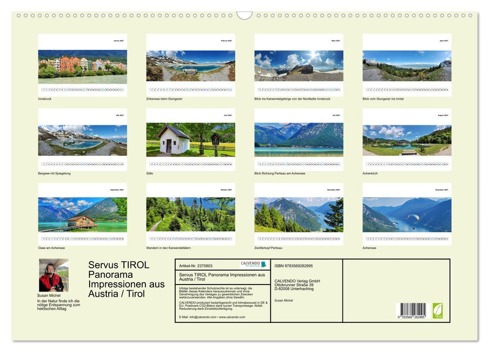 Servus TIROL Panorama Impressionen aus Austria / Tirol (CALVENDO Wandkalender 2027)