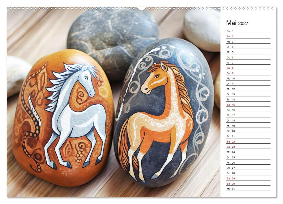 Do-It-Yourself Kunst - Entdecke die Freude am Steine bemalen (CALVENDO Wandkalender 2027)