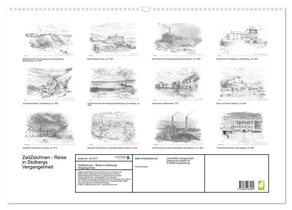 ZeitZeichnen - Reise in Stolbergs Vergangenheit (CALVENDO Wandkalender 2027)