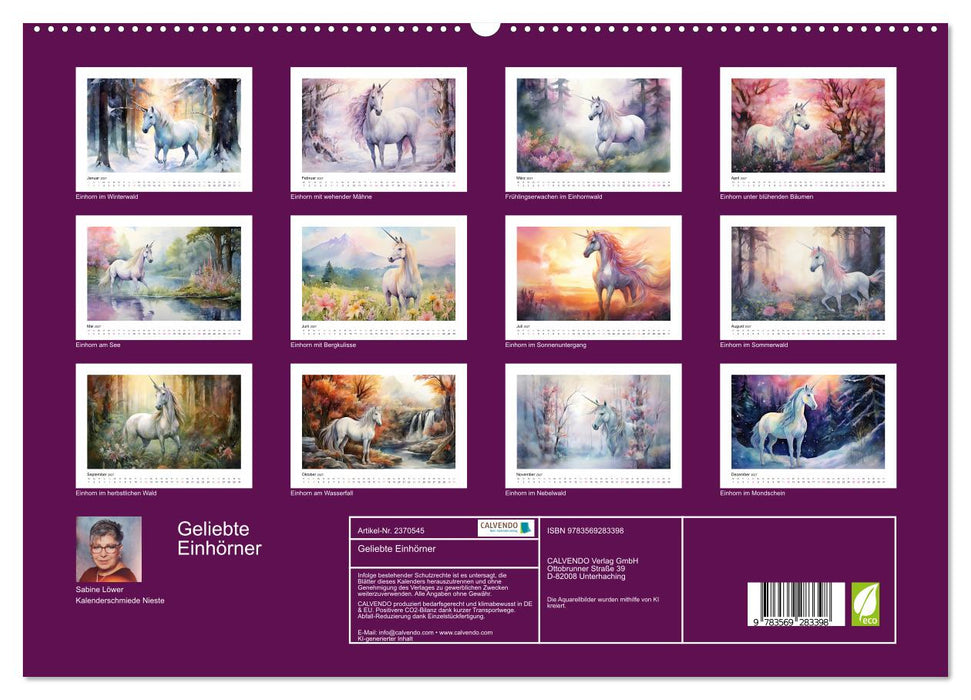 Geliebte Einhörner (CALVENDO Premium Wandkalender 2027)