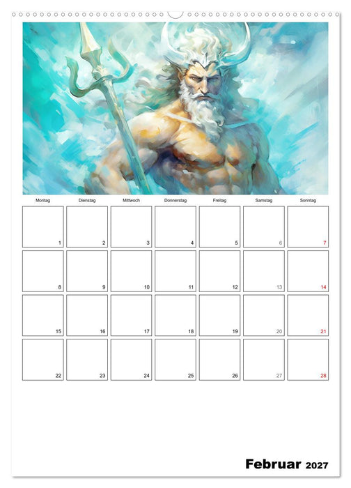 Der göttliche Planer. Aquarelle von antiken griechischen Göttern (CALVENDO Wandkalender 2027)