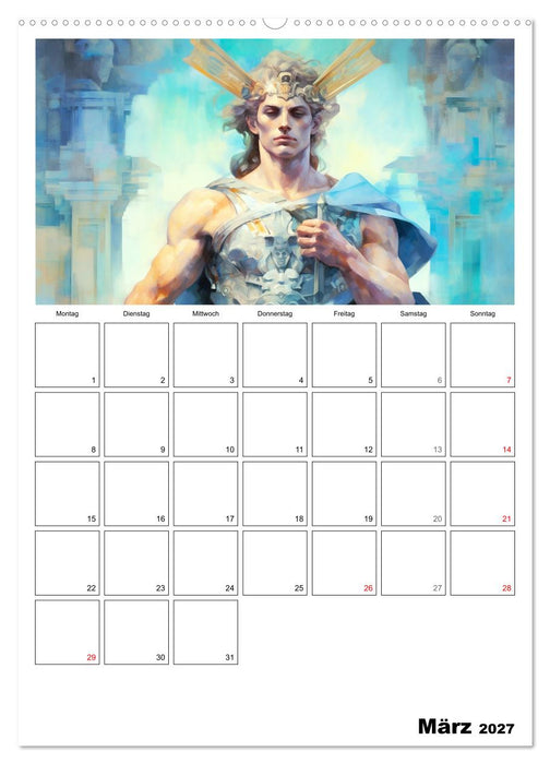 Der göttliche Planer. Aquarelle von antiken griechischen Göttern (CALVENDO Wandkalender 2027)