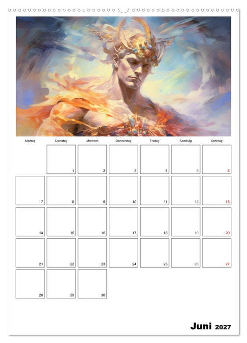 Der göttliche Planer. Aquarelle von antiken griechischen Göttern (CALVENDO Wandkalender 2027)