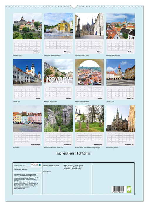 Tschechiens Highlights (CALVENDO Wandkalender 2027)