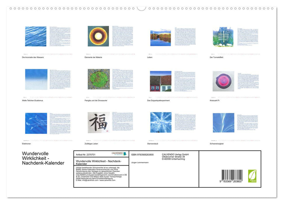 Wundervolle Wirklichkeit - Nachdenk-Kalender (CALVENDO Premium Wandkalender 2027)