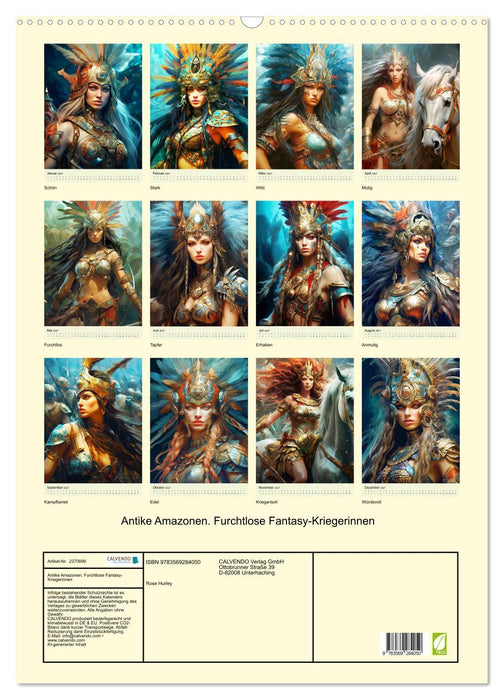 Antike Amazonen. Furchtlose Fantasy-Kriegerinnen (CALVENDO Wandkalender 2027)