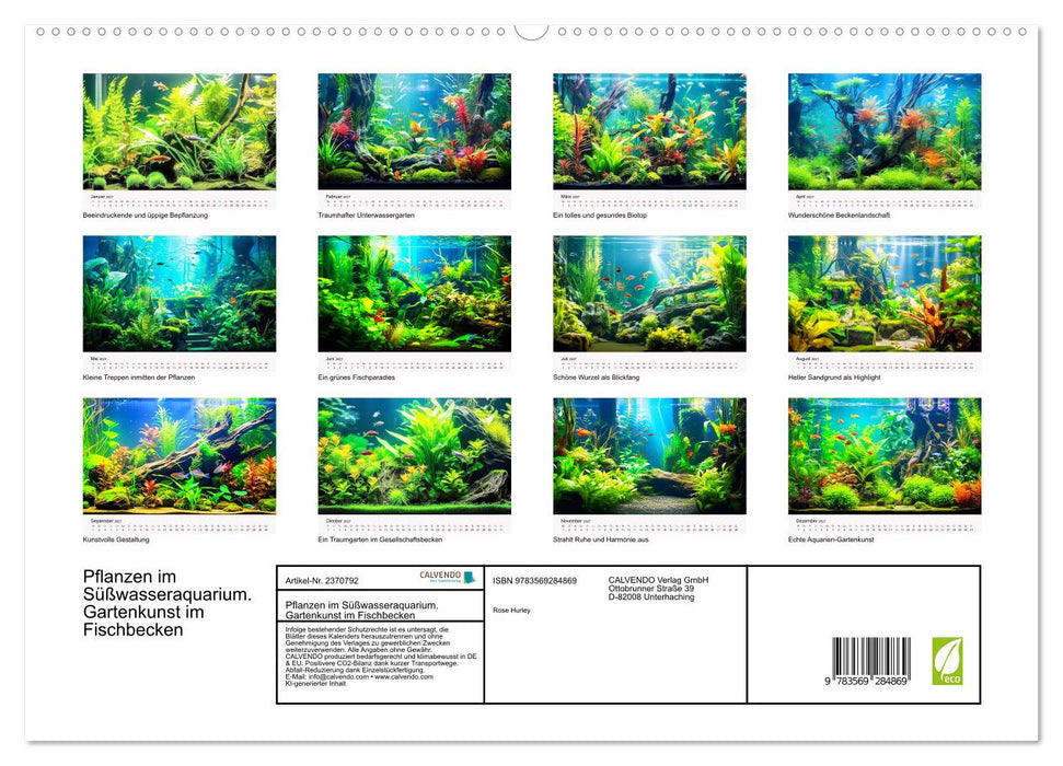 Pflanzen im Süßwasseraquarium. Gartenkunst im Fischbecken (CALVENDO Premium Wandkalender 2027)