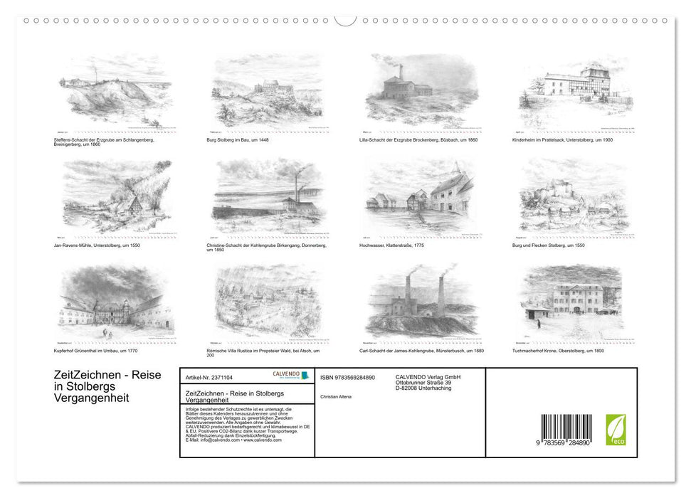 ZeitZeichnen - Reise in Stolbergs Vergangenheit (CALVENDO Premium Wandkalender 2027)