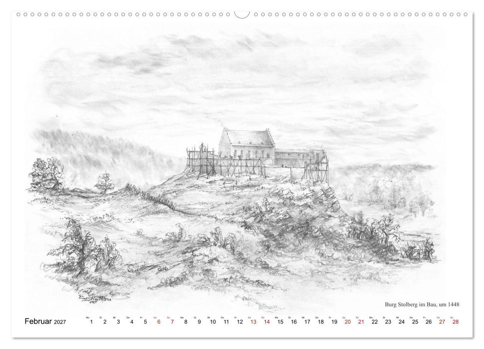 ZeitZeichnen - Reise in Stolbergs Vergangenheit (CALVENDO Premium Wandkalender 2027)