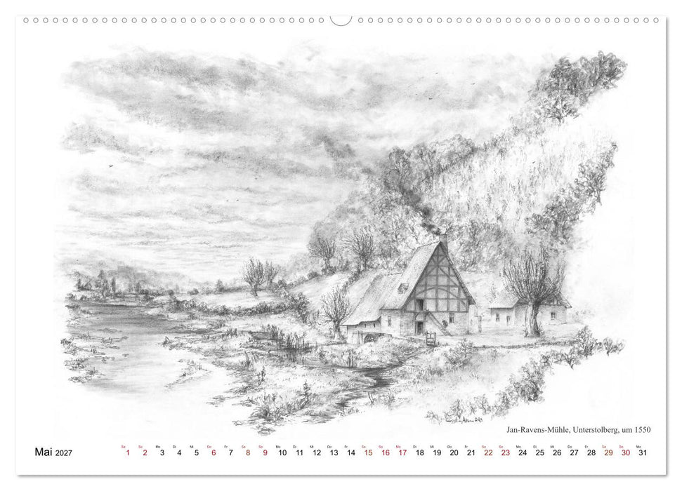 ZeitZeichnen - Reise in Stolbergs Vergangenheit (CALVENDO Premium Wandkalender 2027)