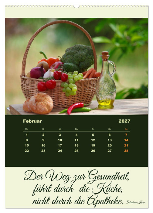 Vegan Ernährt - frisches Gemüse und Obst auf den Tisch (CALVENDO Wandkalender 2027)