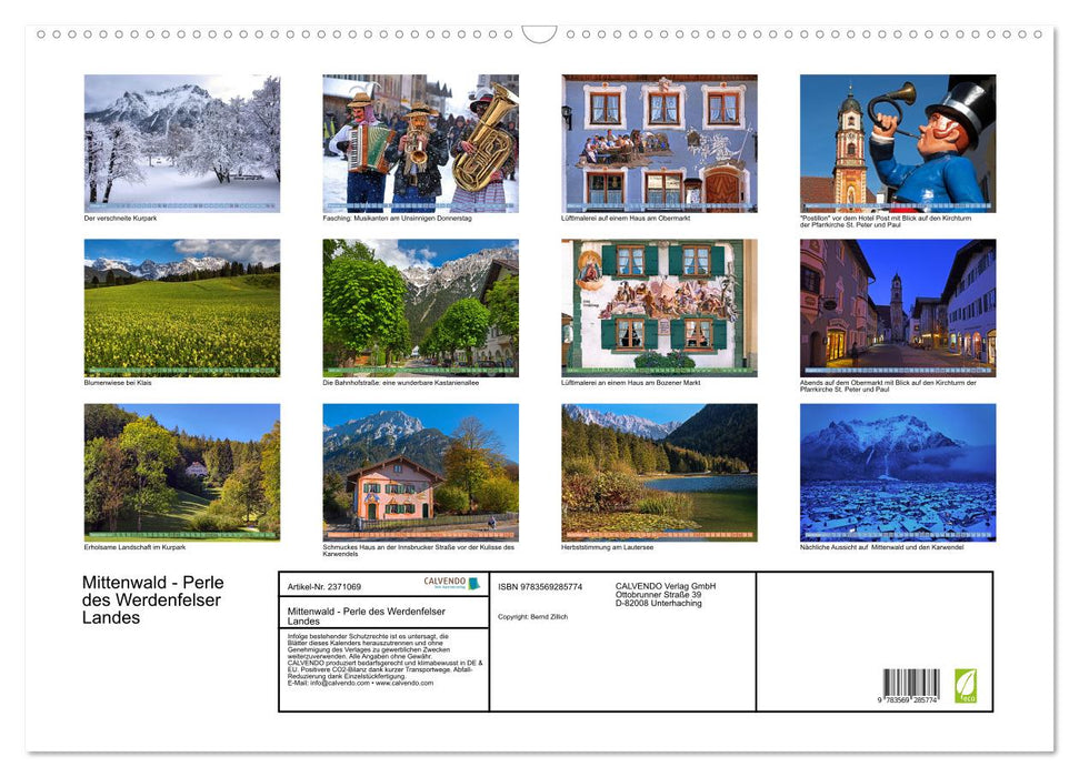 Mittenwald - Perle des Werdenfelser Landes (CALVENDO Wandkalender 2027)