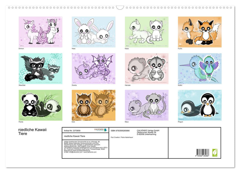 niedliche Kawaii Tiere (CALVENDO Wandkalender 2027)