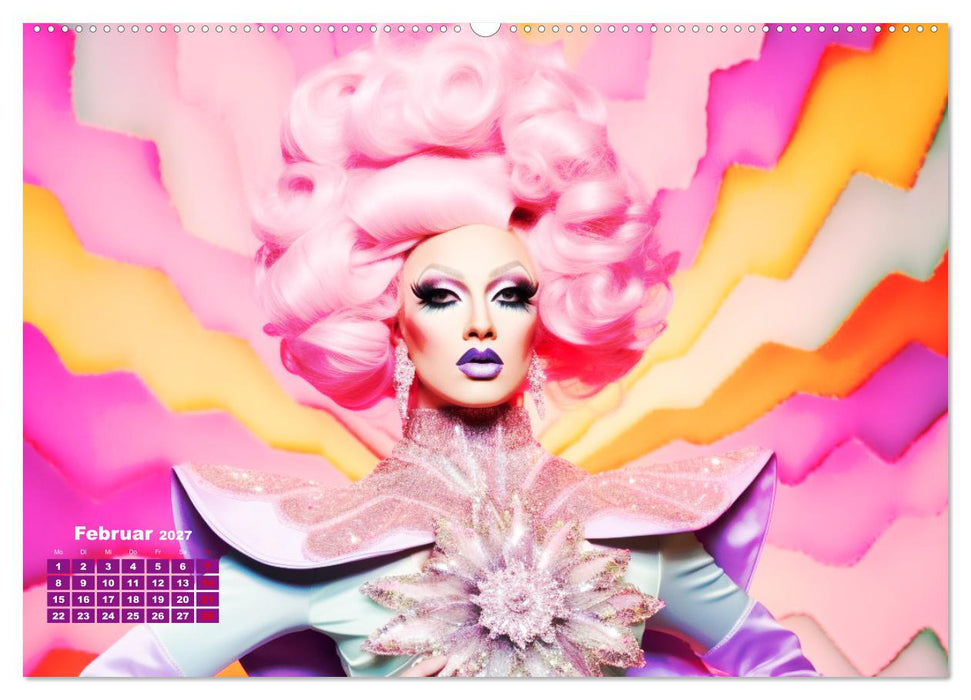 Drag Queens. Glamouröse und wunderschöne Drag-Kunst (CALVENDO Premium Wandkalender 2027)