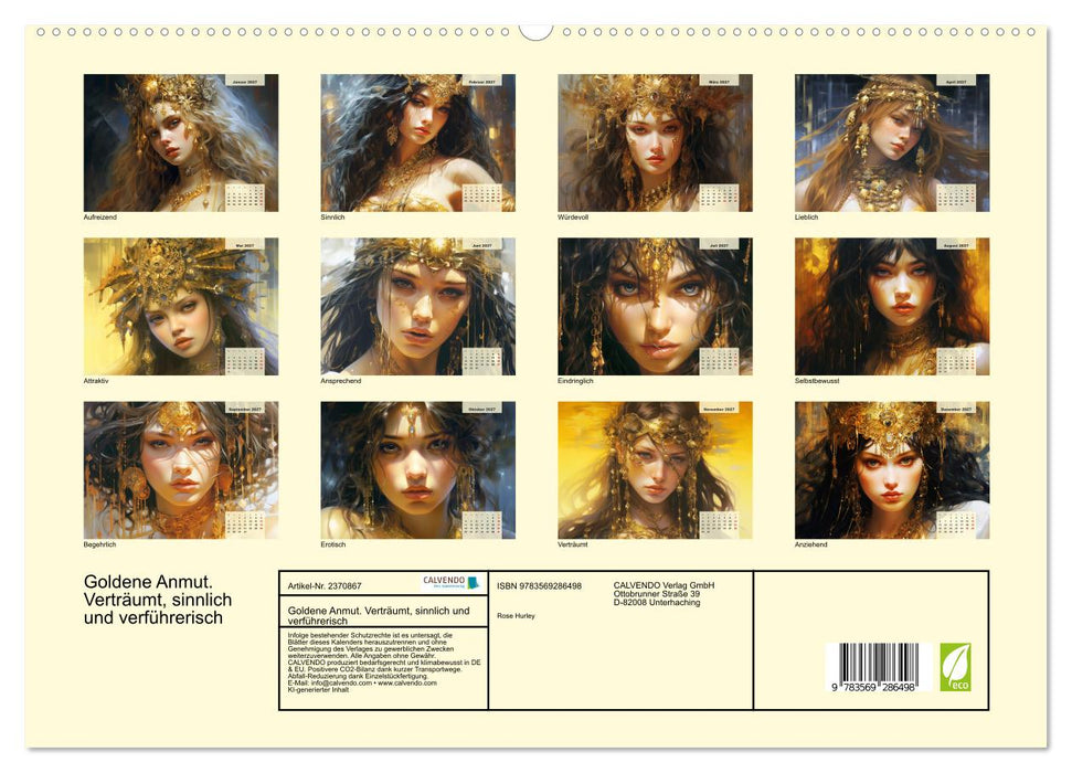 Goldene Anmut. Verträumt, sinnlich und verführerisch (CALVENDO Premium Wandkalender 2027)