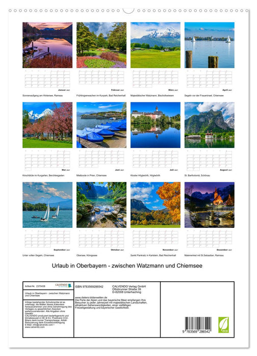 Urlaub in Oberbayern - zwischen Watzmann und Chiemsee (CALVENDO Premium Wandkalender 2027)