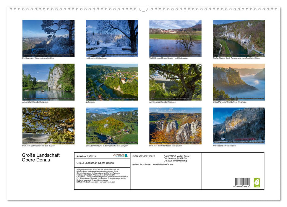 Große Landschaft Obere Donau (CALVENDO Wandkalender 2027)