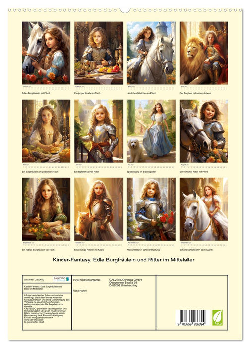 Kinder-Fantasy. Edle Burgfräulein und Ritter im Mittelalter (CALVENDO Premium Wandkalender 2027)