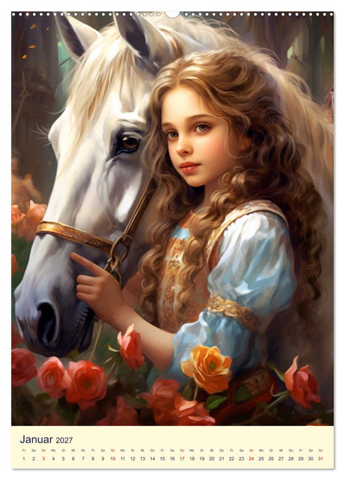 Kinder-Fantasy. Edle Burgfräulein und Ritter im Mittelalter (CALVENDO Premium Wandkalender 2027)