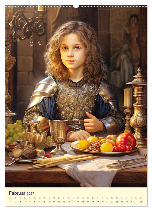 Kinder-Fantasy. Edle Burgfräulein und Ritter im Mittelalter (CALVENDO Premium Wandkalender 2027)