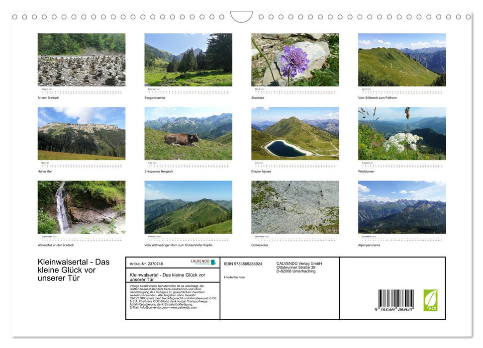 Kleinwalsertal - Das kleine Glück vor unserer Tür (CALVENDO Wandkalender 2027)