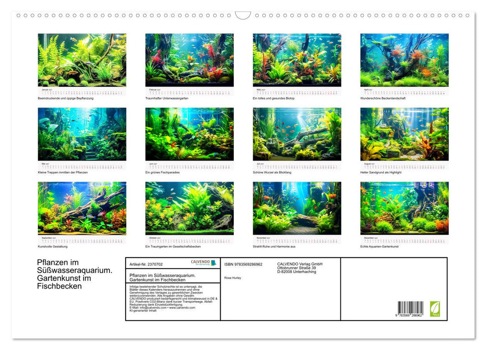 Pflanzen im Süßwasseraquarium. Gartenkunst im Fischbecken (CALVENDO Wandkalender 2027)