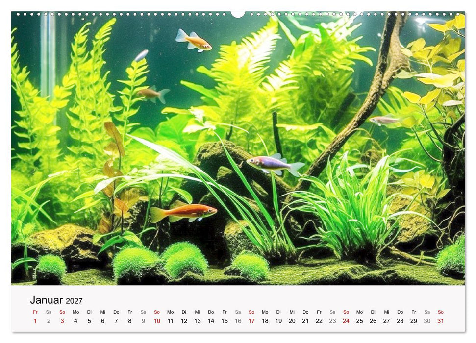 Pflanzen im Süßwasseraquarium. Gartenkunst im Fischbecken (CALVENDO Wandkalender 2027)