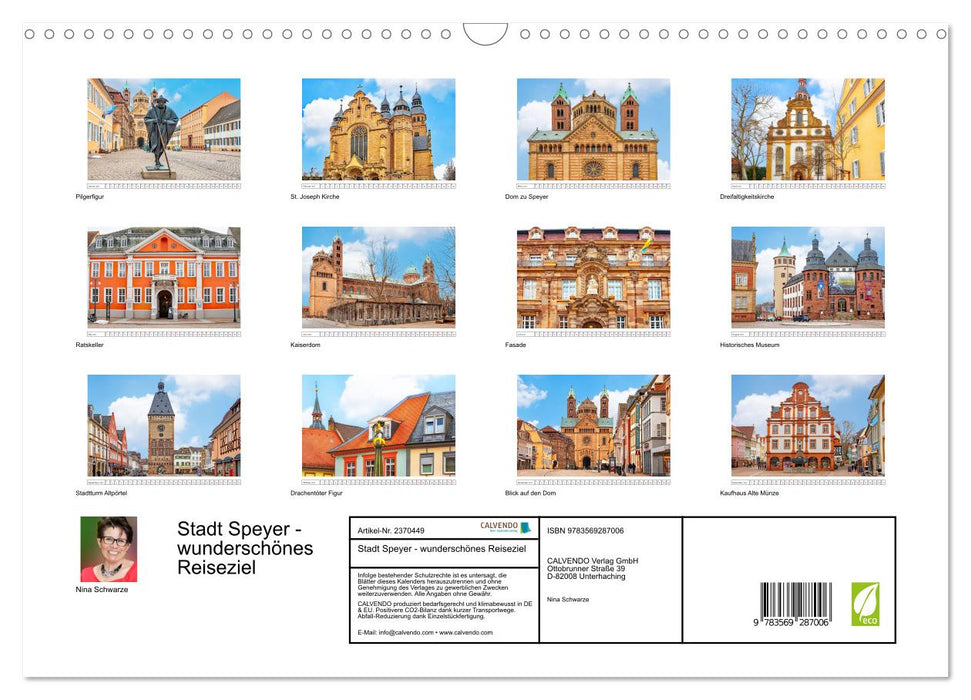 Stadt Speyer - wunderschönes Reiseziel (CALVENDO Wandkalender 2027)