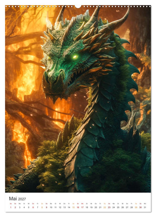Das Drachenduell (CALVENDO Premium Wandkalender 2027)
