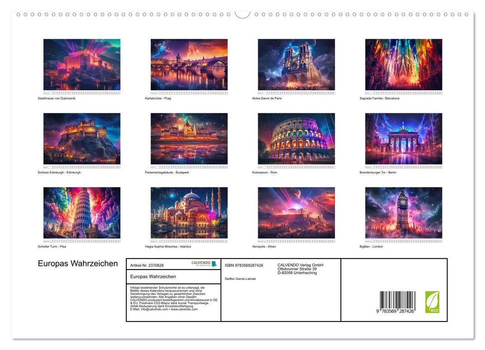 Europas Wahrzeichen (CALVENDO Premium Wandkalender 2027)