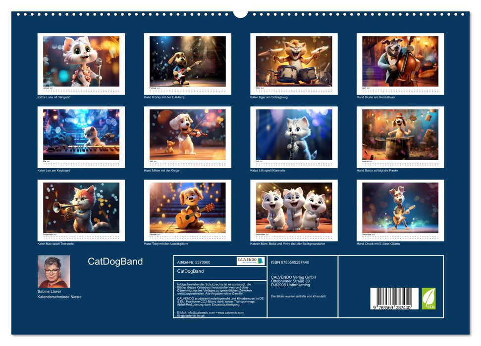 CatDogBand (CALVENDO Premium Wandkalender 2027)
