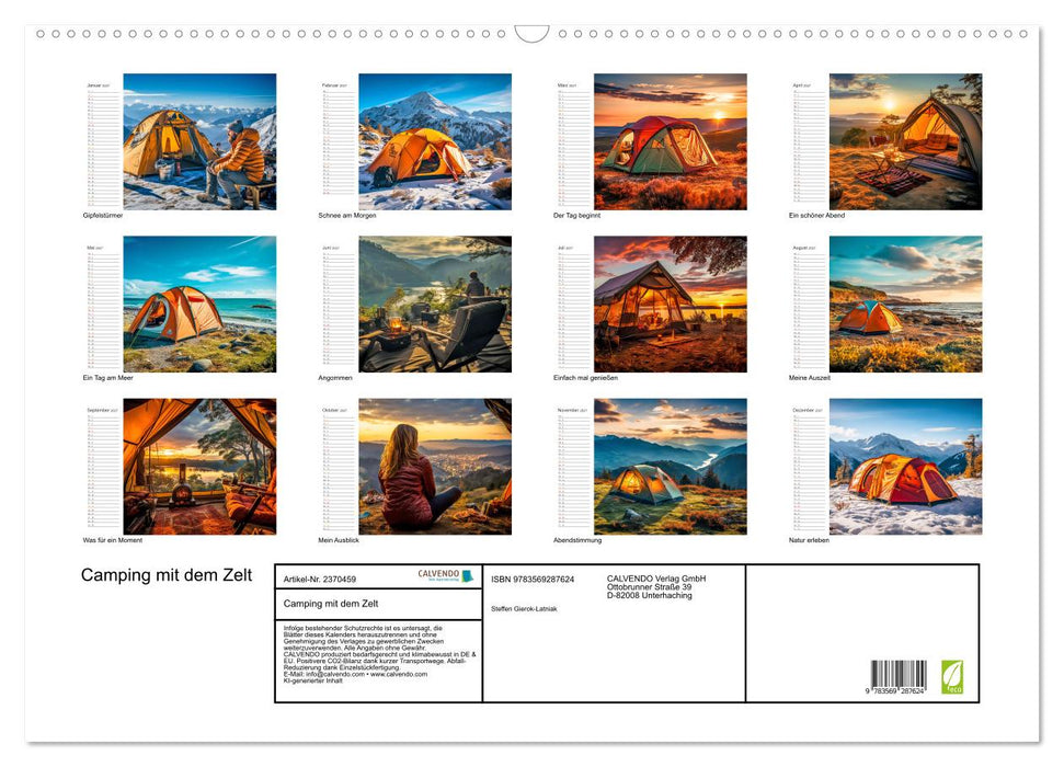 Camping mit dem Zelt (CALVENDO Wandkalender 2027)