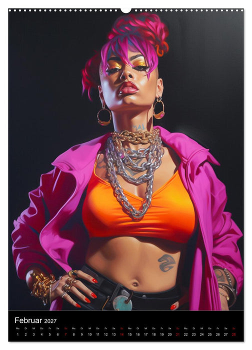 Rap Queens. Badass Attitude im Streetwear-Charme (CALVENDO Premium Wandkalender 2027)